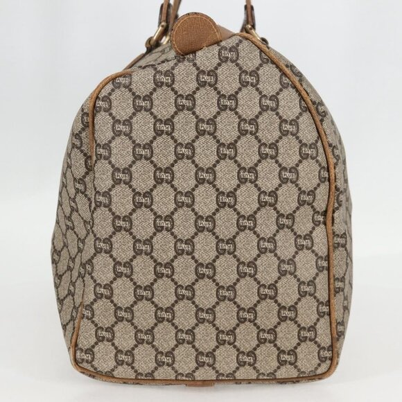 GUCCI GG Plus Supreme Boston Bag PVC Beige Gold Auth bs27274 - Picture 4 of 16